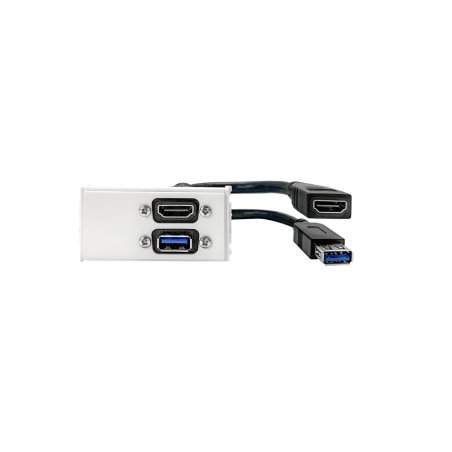 Vivolink WI221295 prise de courant HDMI USB A Blanc