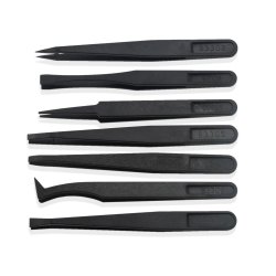 7 in 1 Black Plastic Tweezers