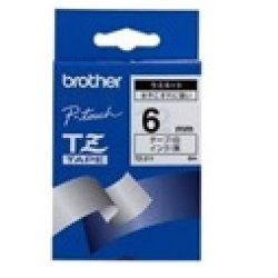 Brother Black on White Gloss Laminated Tape, 6mm ruban d'étiquette TZ