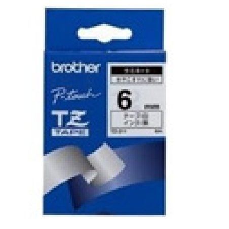 Brother Black on White Gloss Laminated Tape, 6mm label-making tape TZ