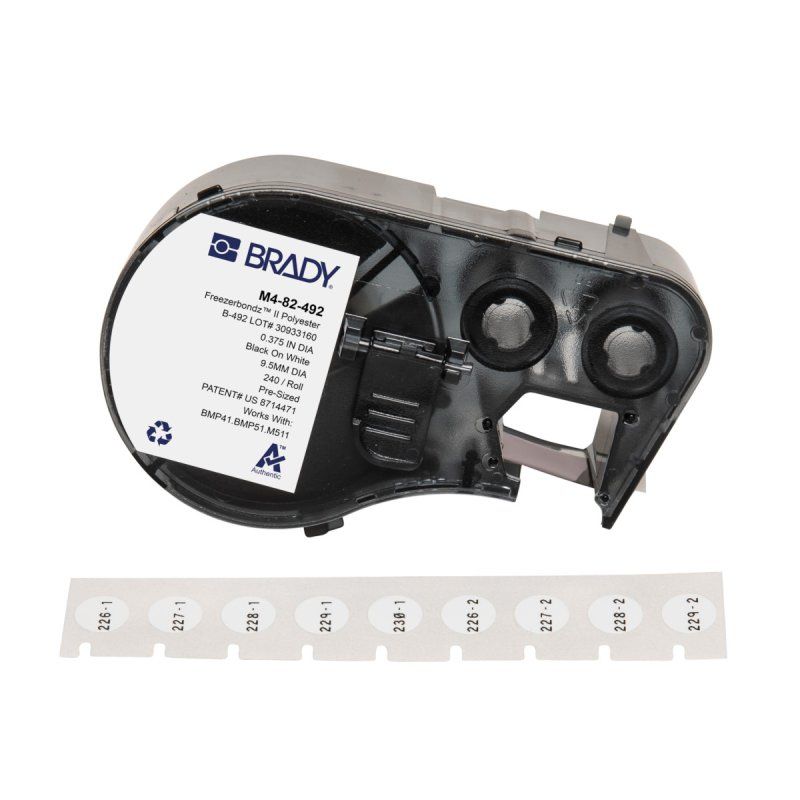 Brady M4-82-492 étiquette à imprimer Noir, Blanc Imprimante d'étiquette adhésive
