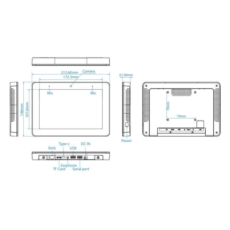 Loop24 LM-8058 meeting room display 20.3 cm (8") 1280 x 800 pixels LED 802.11a, 802.11b, 802.11g, Wi-Fi 4 (802.11n),