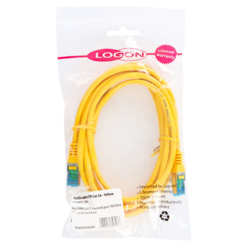 LOGON TCR55SS200Y networking cable Yellow 20 m Cat5e SF/UTP (S-FTP)