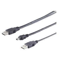 2x A plug to 5 pin mini B plug