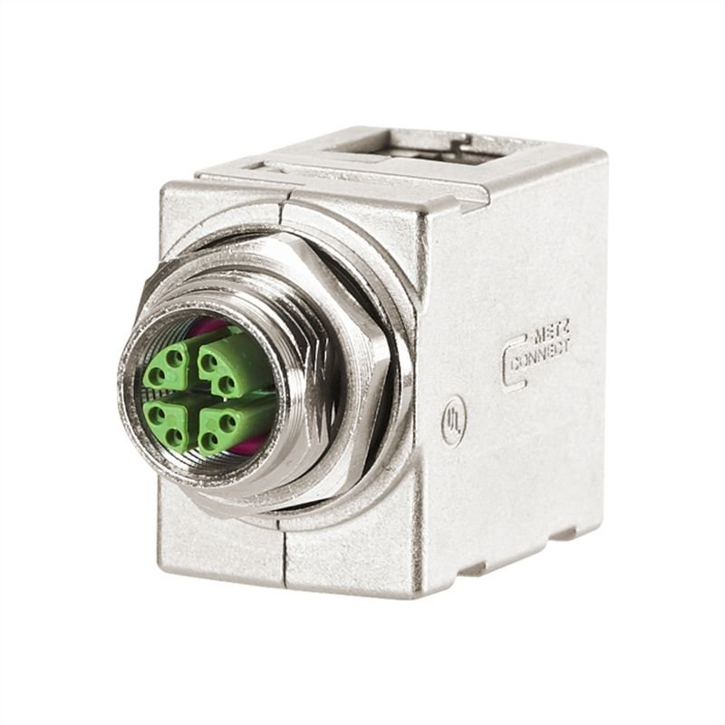 Traversées de cloison M12, codage X-RJ45 coudée