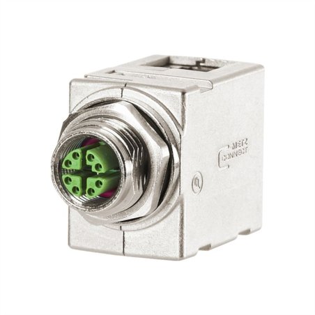 Traversées de cloison M12, codage X-RJ45 coudée