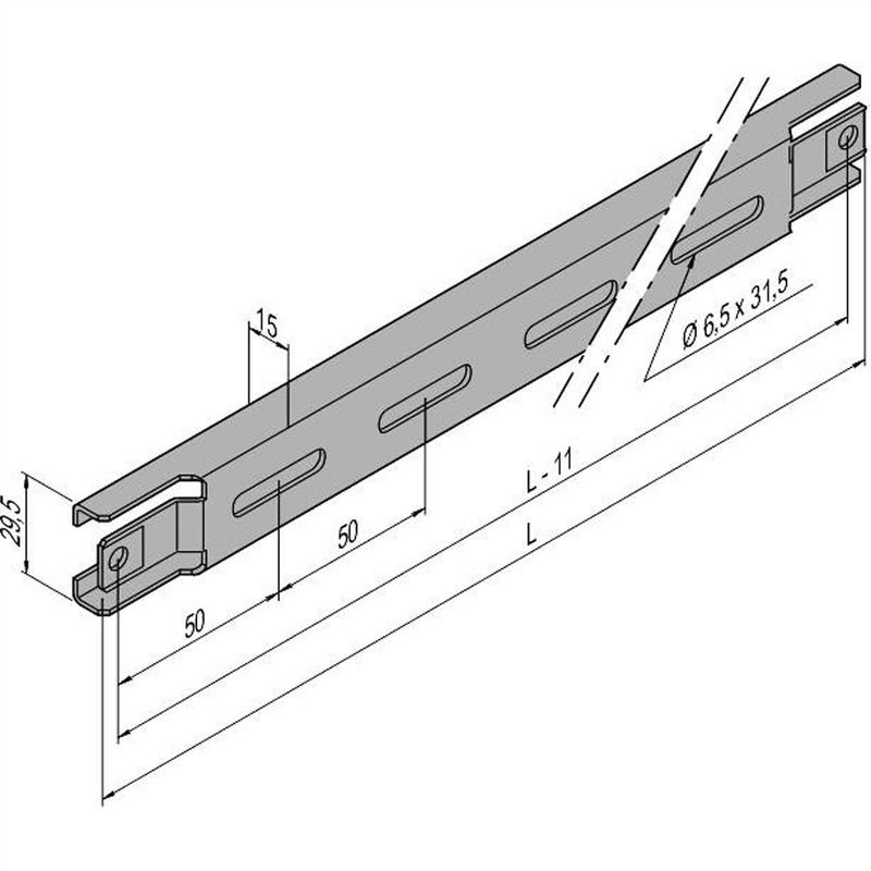 SCHROFF VARISTAR RAIL C 800mm 23130-087