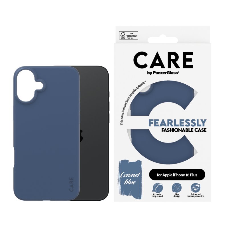 CARE by PanzerGlass® Fashionable Case Blau iPhone 16 Plus