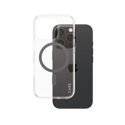 PanzerGlass CARE by Flagship Case Transparent Urban Combat w. Black MagSafe iPhone 16 Pro