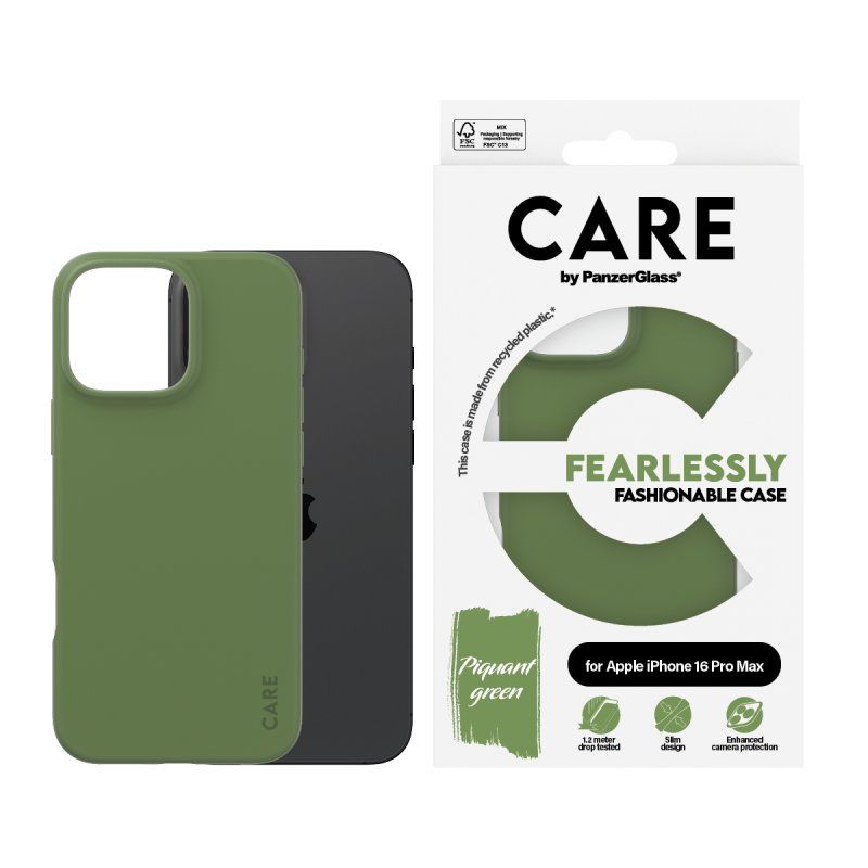 PanzerGlass CARE by Fashionable Case Green iPhone 16 Pro Max
