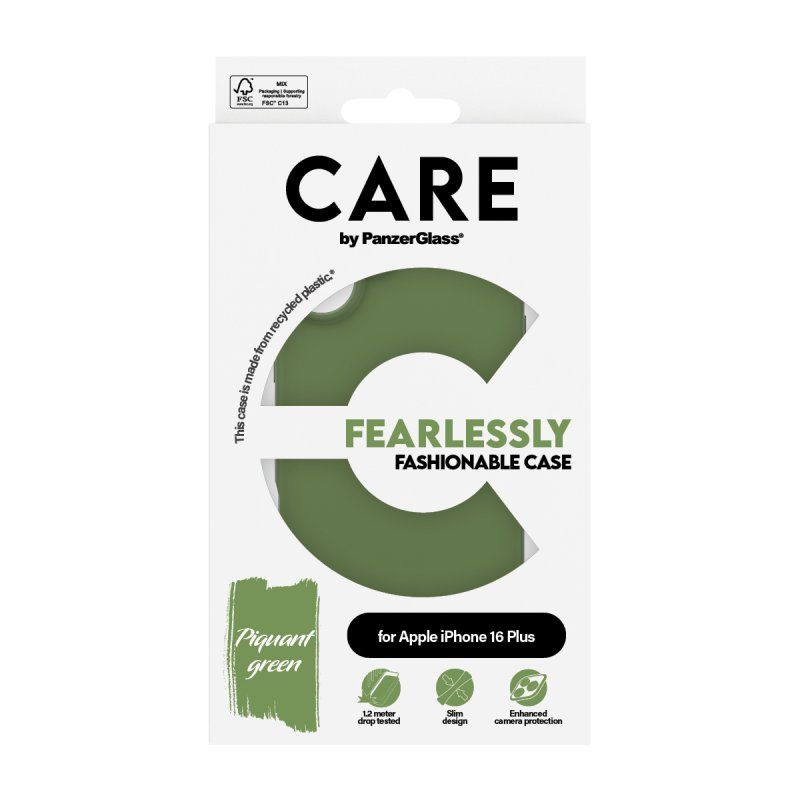 CARE by PanzerGlass® Fashionable Case Grün iPhone 16 Plus