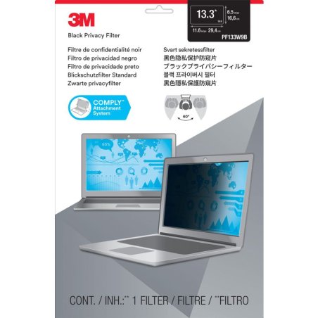 3M PF133W9B 33.8 cm (13.3") Laptop Frameless display privacy filter