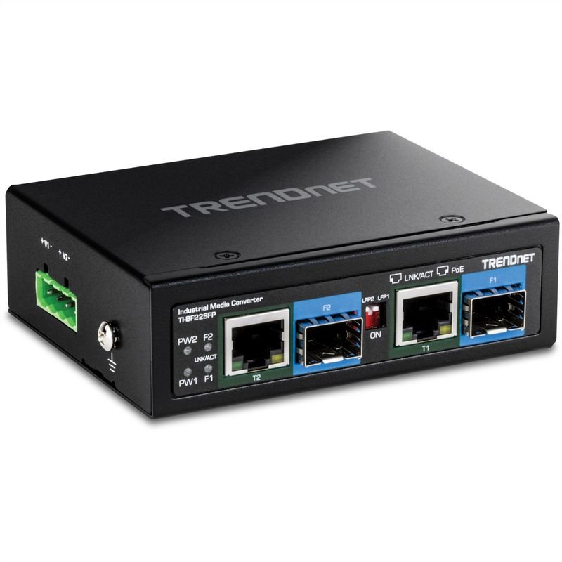 2-PORT INDUSTRIAL SFP TO GIGABIT