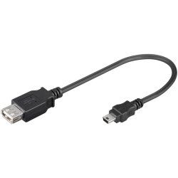 Microconnect USBAFBM câble USB USB 2.0 0,2 m USB A Mini-USB B Noir