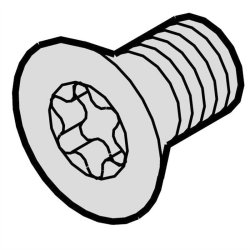 SCHROFF VIS A TETE FRAISEE TORX M5x12mm 4 PIECES