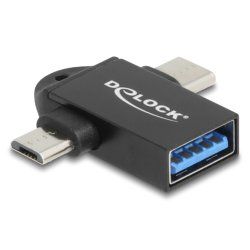 DeLock Adapter USB, 2 in 1, USB-AUSB-C USB M.-B