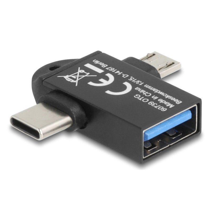 DeLock Adapter USB, 2 in 1, USB-AUSB-C USB M.-B