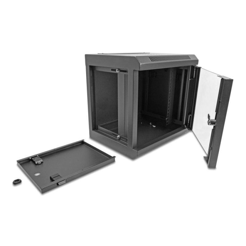 DeLOCK 10″ Network Cabinet with glass door 6U black