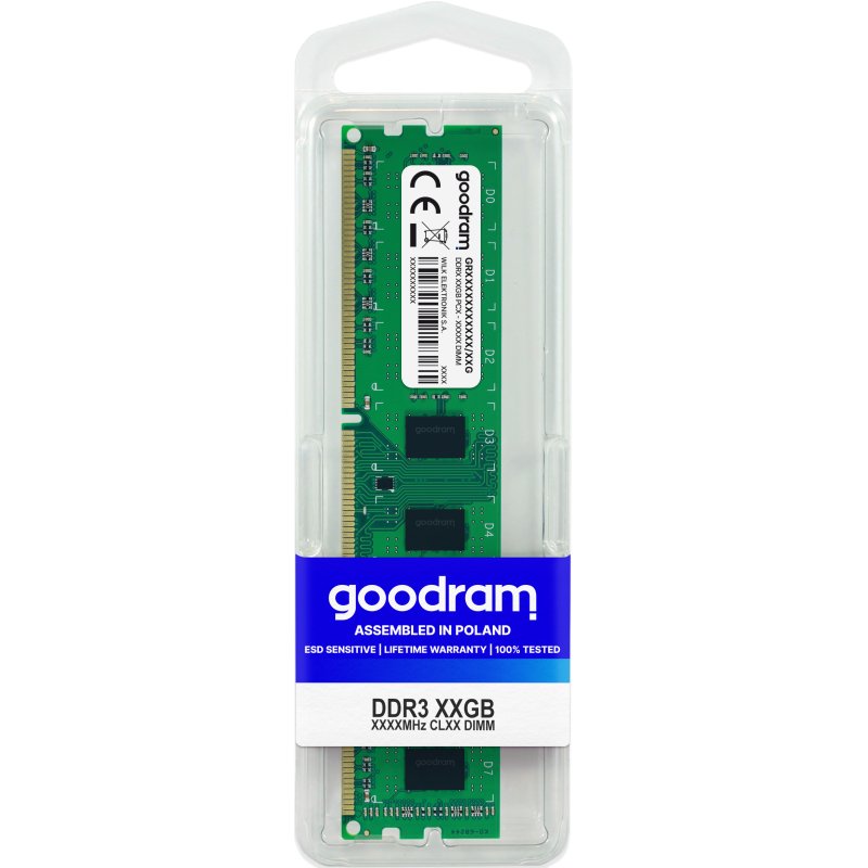 Goodram GR1600D3V64L11S/4G module de mémoire 4 Go 1 x 4 Go DDR3 1600 MHz