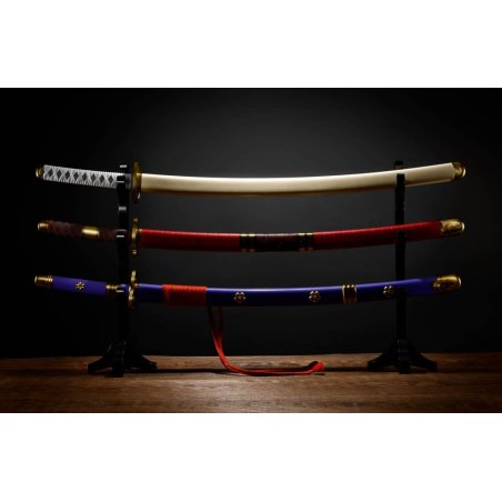 One Piece Set 3 Répliques Proplica épée Roronoa Zorro Three Sword Style 95 cm