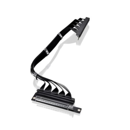 PCI-E 4.0 Dual 90° Riser Cable (schwarz, 40cm)