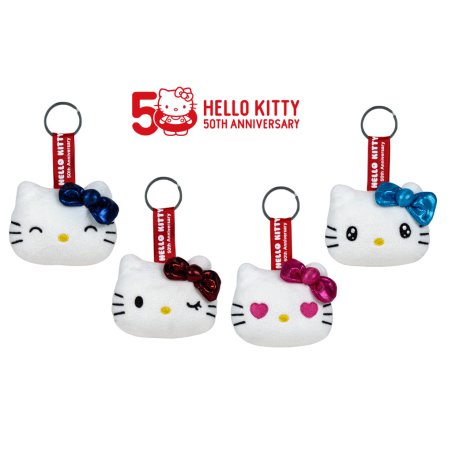 HELLO KITTY - Assortiment de 24 Porte-Clés Peluches - 4 modèles - 7cm