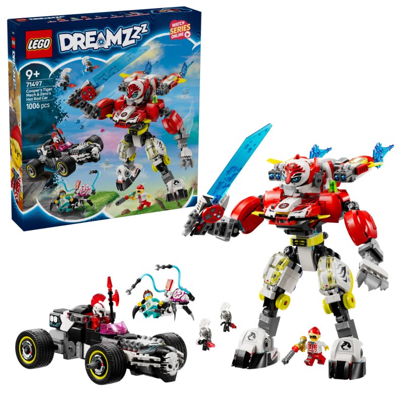 71497 DREAMZzz Coopers Tiger-Mech und Zero's Hot Rod Auto