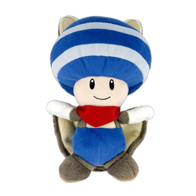 SUPER MARIO - Flying Squirrel Blue Toad - Peluche 21cm