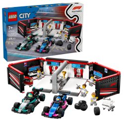 60444 City F1 Garage mit Mercedes-AMG & Alpine Rennautos