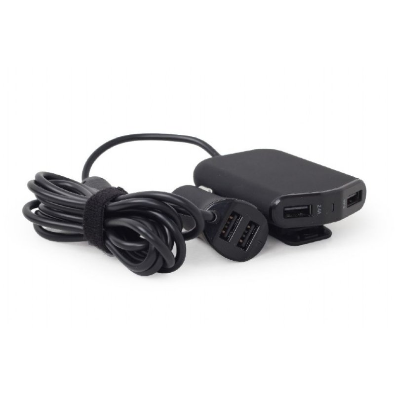 Chargeur Allume Cigare Gembird 4x USB-A 48W (Noir)