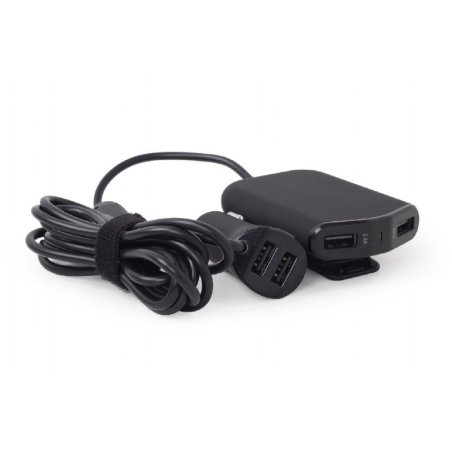 Chargeur Allume Cigare Gembird 4x USB-A 48W (Noir)