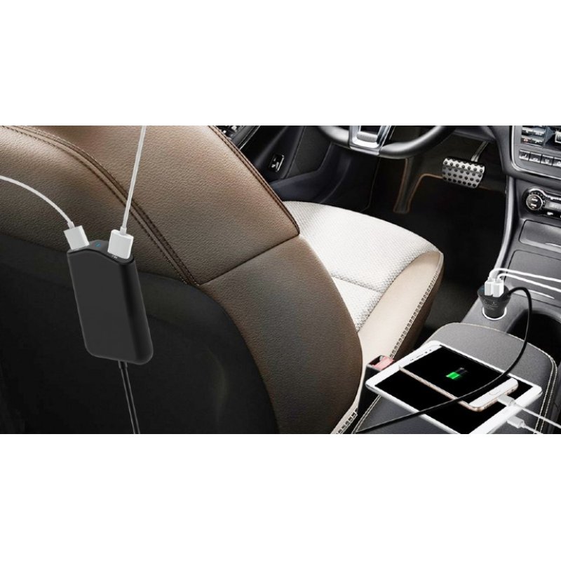 Gembird EG-4U-CAR-01 chargeur d'appareils mobiles GPS, Smartphone, Tablette, Universel Noir Allume-cigare, USB Auto