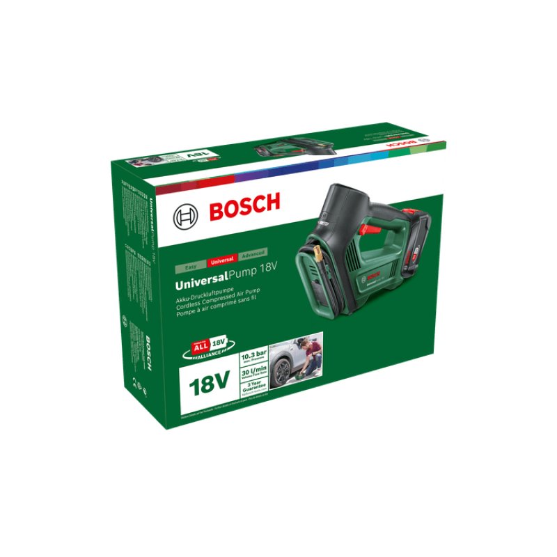 Akku-Luftpumpe UniversalPump 18V Set (grün/schwarz, Li-Ionen Akku 2,0Ah, POWER FOR ALL ALLIANCE)