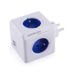 Allocacoc PowerCube Original USB (E) multiprise 4 sortie(s) CA Bleu, Blanc