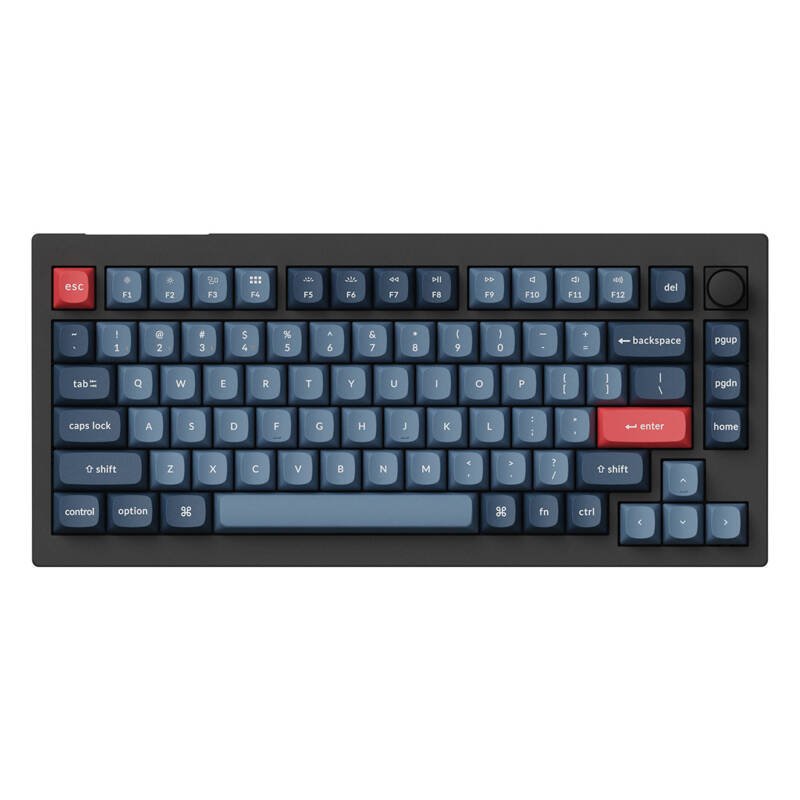 V1 Max (schwarz/blaugrau, DE-Layout, Gateron Jupiter Banana, Hot-Swap, RGB)