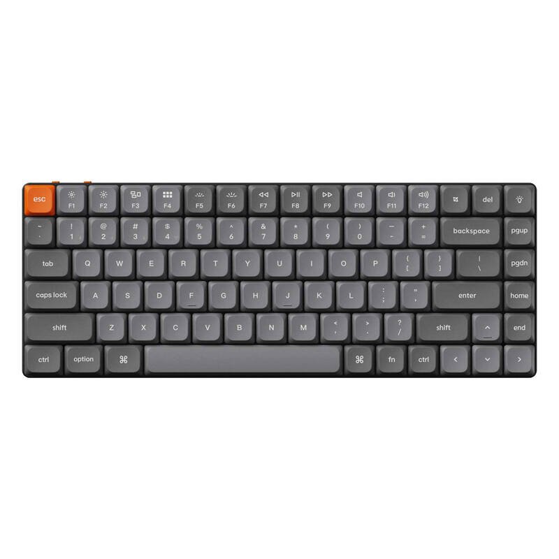 K3 Max (grau/orange, DE-Layout, Gateron Low Profile 2.0 Mechanical Red, Hot-Swap, Aluminiumrahmen, RGB)