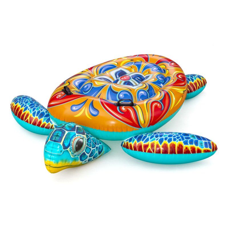 Bestway Bouée à chevaucher pour enfants Mediterranean Turtle 1,83 m x 1,73 m
