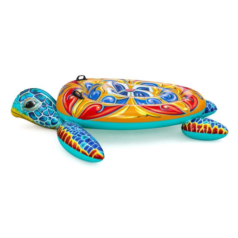 Bestway Bouée à chevaucher pour enfants Mediterranean Turtle 1,83 m x 1,73 m