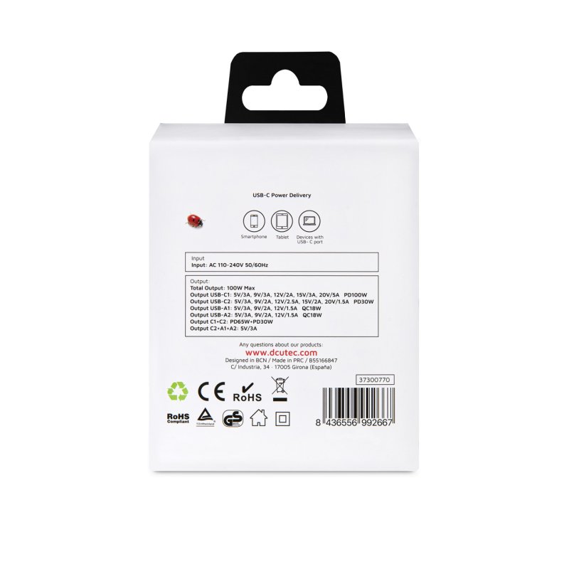 DCU Advance Tecnologic GaN Universal White AC Fast charging Indoor