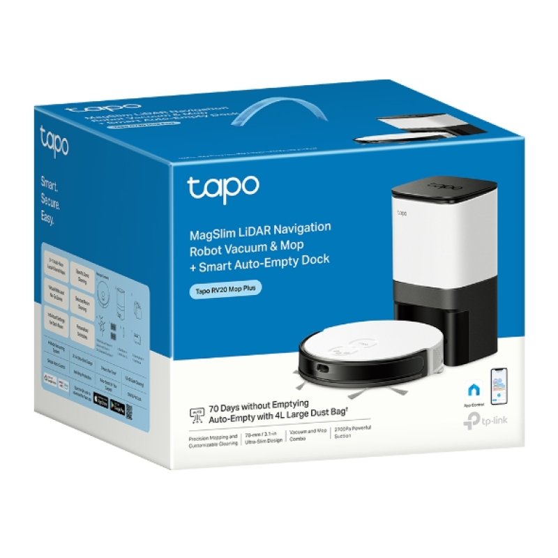 TP-Link - Tapo RV20 Mop Plus Smart Robot Vacuum and Mop Cleaner