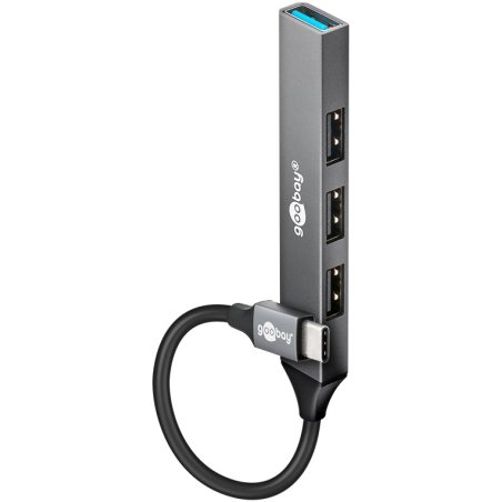 Goobay 74457 hub & concentrateur USB 3.2 Gen 2 (3.1 Gen 2) Type-C 5000 Mbit/s Gris clair