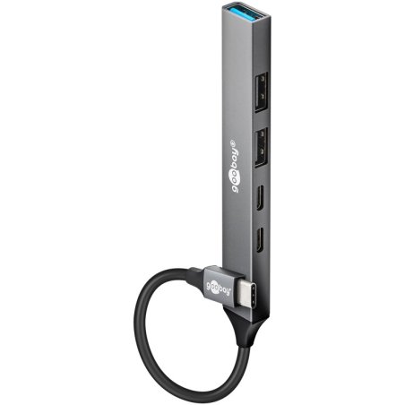 Goobay 74460 hub & concentrateur USB Type-C 5000 Mbit/s Gris clair