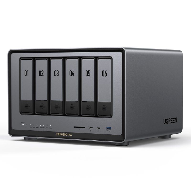 UGREEN NASync DXP6800 Pro 6-Bay NAS 0/6 SATA 0/2 M.2 SSD, 2x 10GbE, 8GB RAM