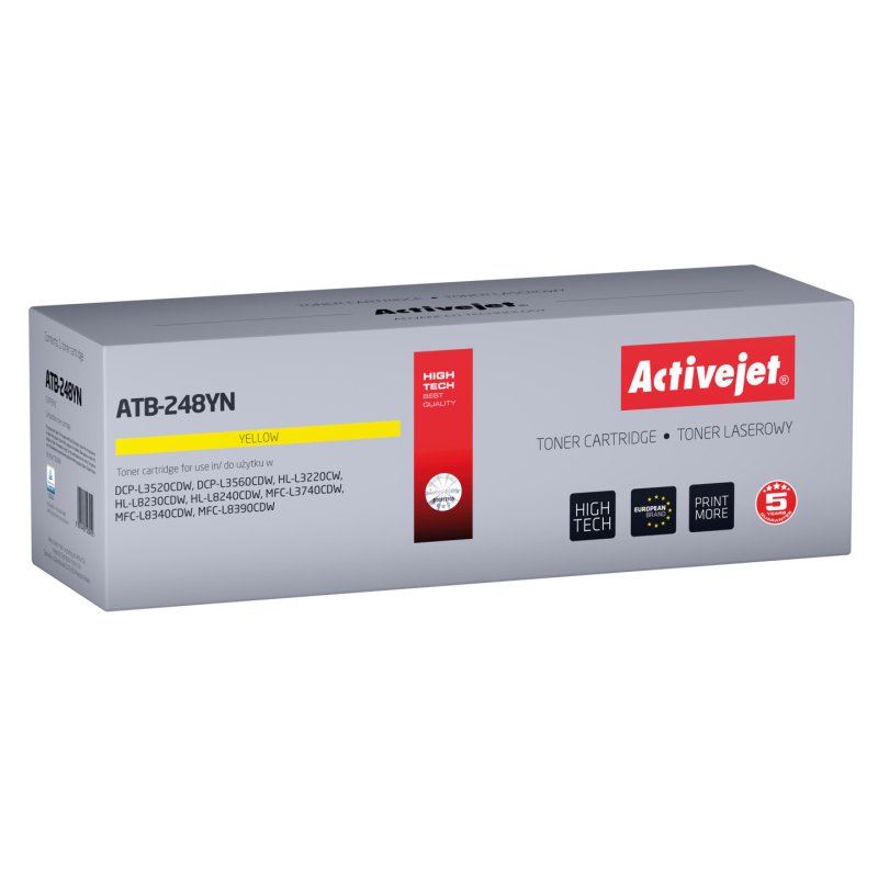 Activejet Toner ATB-248YN pour imprimantes Brother Remplacement Brother TN248Y Suprême 1000 pages jaune)