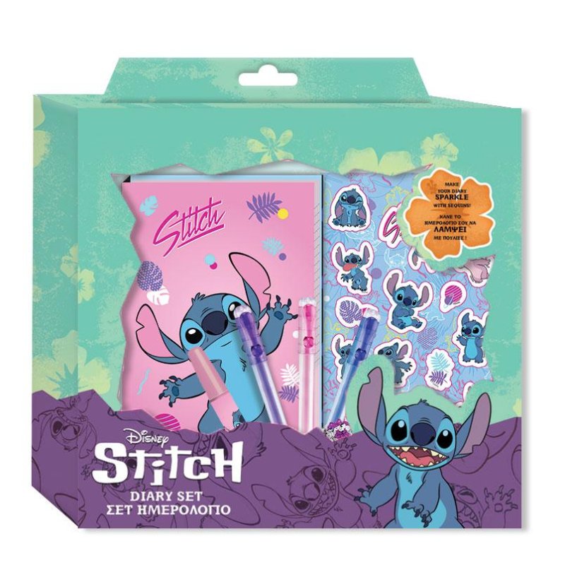 STITCH - Gift Set Notebook Stickers Stylo bille