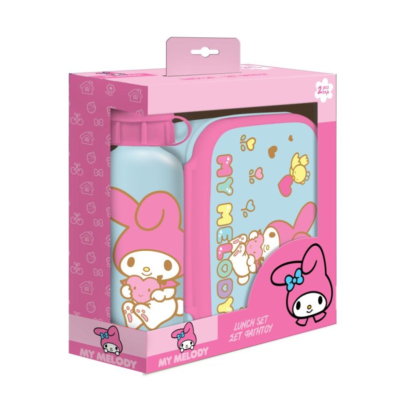 MY MELODY - Set Boite à Tartines Bouteille en Aluminium 500ml