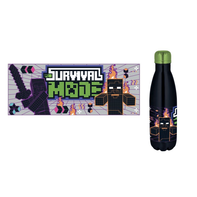 MINECRAFT - Survival Mode - Bouteille en Acier Inoxydable 780ml