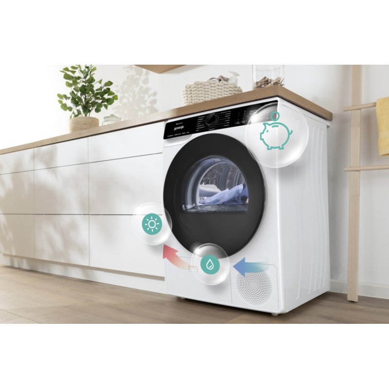 Gorenje DPNA83W tumble dryer Freestanding Front-load 8 kg A Black, White