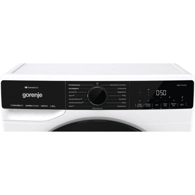 Gorenje DPNA83W sèche-linge Pose libre Charge avant 8 kg A Noir, Blanc