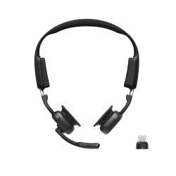 SHOKZ OpenMeet UC Wireless Bluetooth Bone Conduction Videoconferencing Headset with USB-C adapter